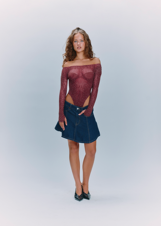 Alabama Cheetah Bodysuit Red Plum